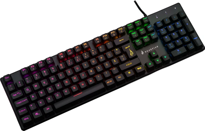 Verbatim SureFire KingPin M2 Gaming Keyboard, LEDs RGB, RED Switches, schwarz, USB, DE