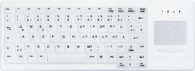 Contour Design Active Key Desinfizierbare Hygiene-Tastatur mit Touchpad, vollversiegelt, weiß, USB, DE (AK-C4400F-GUS-W/GE)