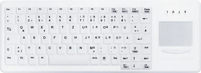 Contour Design Active Key Desinfizierbare Hygiene-Tastatur mit Touchpad, vollversiegelt, weiß, USB, DE