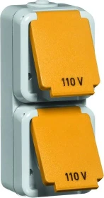 Peha IP54 US NEMA-Steckdose 2fach senkrecht, grau