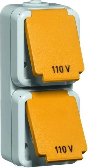 Peha IP54 US NEMA-Steckdose 2fach senkrecht, grau
