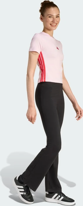 adidas Essentials 3-Streifen Slim Baby T-Shirt kurzarm clear pink/pure ruby (Damen)