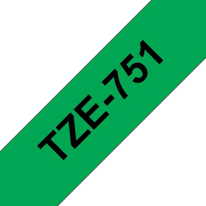 Brother TZe-751 Beschriftungsband, 24mm, grün/schwarz