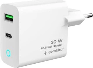 Gembird Universelles USB-Ladegerät mit 2 Anschlüssen 2.1A weiß