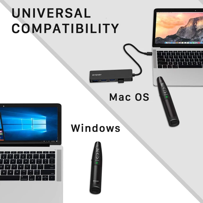 Byeasy P6100 Wireless Presenter with Green Laser