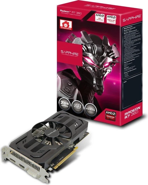 Sapphire Radeon R7 360, 2GB GDDR5, DVI, HDMI, DP, lite retail