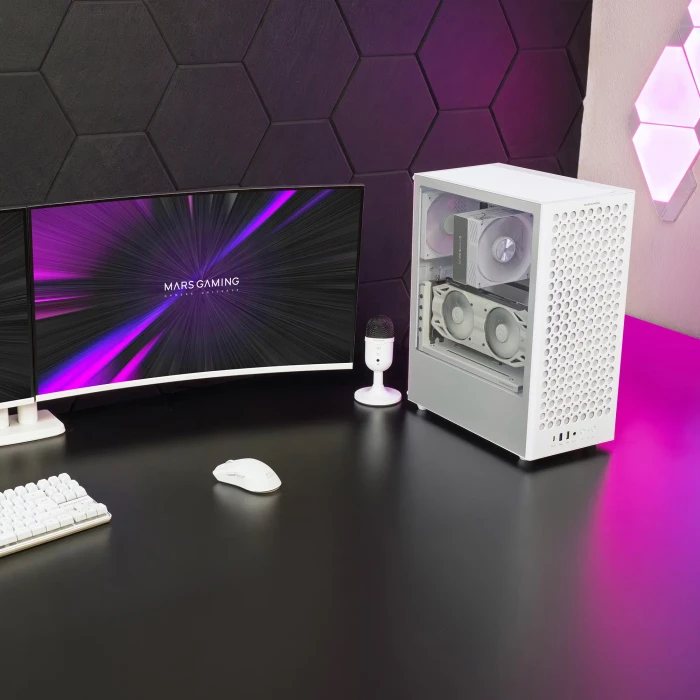 Mars Gaming MC-T800 White, Glasfenster