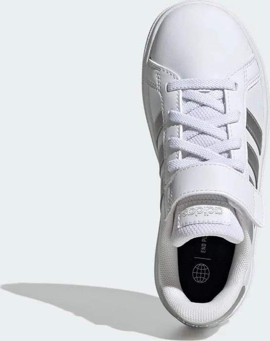 adidas Grand Court Court Elastic Lace and Top Strap cloud white/matte silver (Junior)