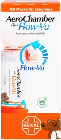 Hexal AeroChamber Flow-Vu Kinder mit Maske orange