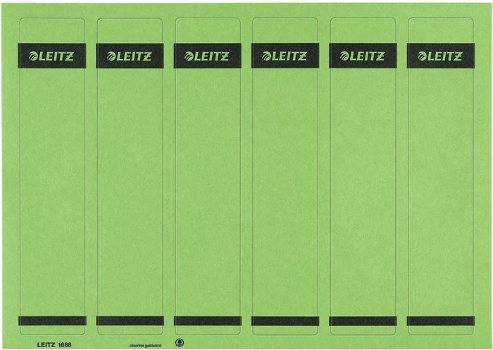 Leitz selbstklebende Ordner-Rückenschilder kurz/schmal, grün, 25 Blatt/150 Stück