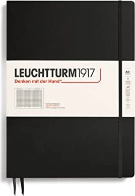 Leuchtturm1917 Classic Master Slim Notizbuch, A4+, kariert, Hardcover, schwarz