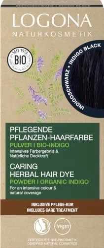 Logona Pflanzenhaarfarbe-Pulver indigoschwarz, 100g