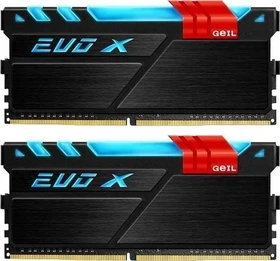 GeIL EVO X schwarz/rot UDIMM 16GB Kit, DDR4-3200, CL16-16-16-36