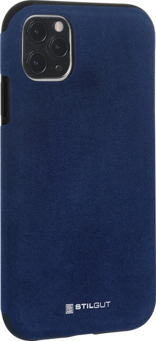 Stilgut Alcantara Cover für Apple iPhone 11 Pro Max blau
