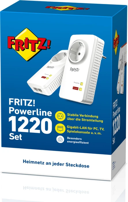 FRITZ! FRITZ!Powerline 1220 Set / FRITZ!Powerline 1220E Set, HomePlug AV2, 2x RJ-45, International, 2er-Pack