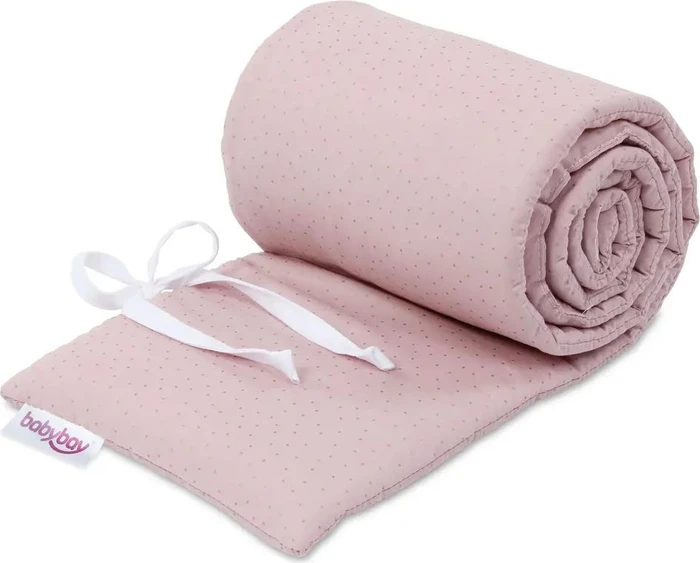 Babybay Nestchen-Umrandung Piqué glitzerpunkte gold/rosé