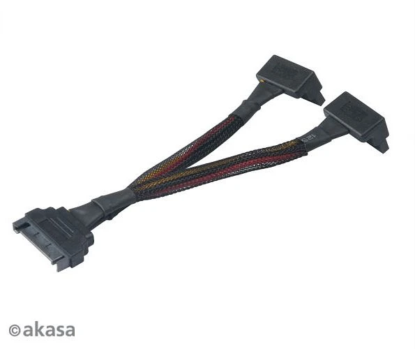 Akasa SATA-Stromadapter 15-Pin [SATA] auf 2x 15-Pin [SATA], Y-Kabel
