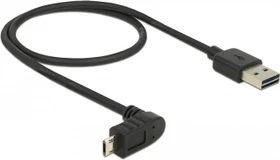 DeLOCK EASY-USB Adapterkabel, USB 2.0 Micro-B 90° vertikal gewinkelt [Stecker] auf USB-A 2.0 [Stecker], schwarz, 0.5m (83849)
