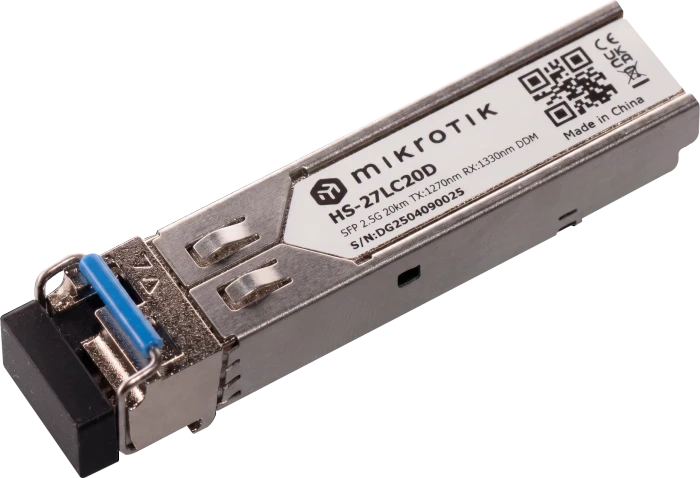 MikroTik RouterBOARD HS-2733LC20D BiDi 2.5G LAN-Transceiver, LC-Simplex SM 20km, SFP, 2er-Bundle