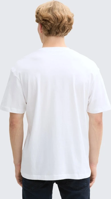 Tom Tailor Relaxed Fit aus Baumwolle T-Shirt kurzarm weiß (Herren)