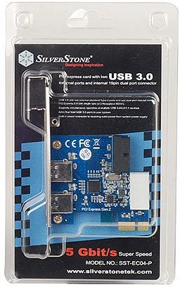 SilverStone EC04-P, 2x USB-A 3.0, 1x USB 3.0 intern, PCIe 2.0 x1