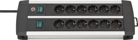 Brennenstuhl Premium-Alu-Line, 2x Schalter, 12-fach, 1.8m