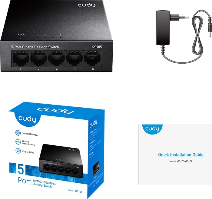 Cudy GS100 Series Desktop Gigabit Switch, 5x RJ-45