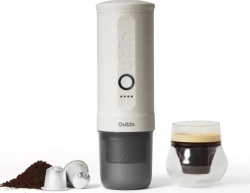 Outin Nano Portable Espresso Maschine Kaffeemaschine pearl white