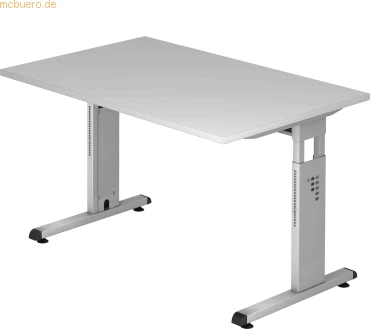 Hammerbacher Ergonomic O-Serie OS12/5 Schreibtisch 120x80cm grau/silber