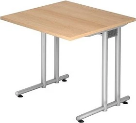 Hammerbacher Ergonomic N-Serie NS08/E Schreibtisch 80x80cm Eiche/silber