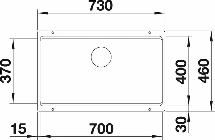 Blanco Etagon 700-U Unterbau Becken mittig anthrazit
