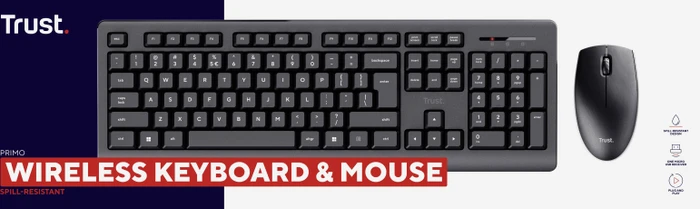 Trust Primo Funk Tastatur & Maus Set, USB, DE