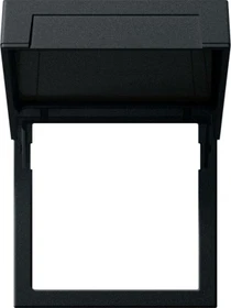 Gira Montagerahmen mit Klappdeckel, schwarz matt