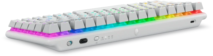 Dell Alienware Pro Wireless Gaming Keyboard, Lunar Light, 75%, LEDs RGB, hot-swap, Alienware Linear RED, USB/Bluetooth, US