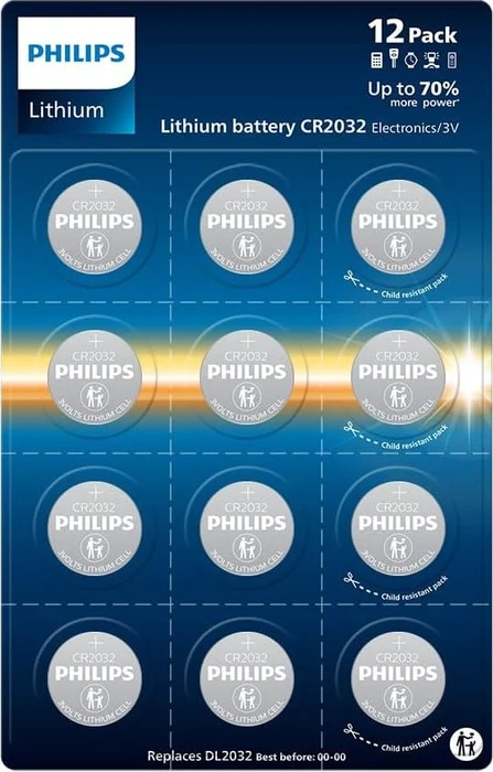 Philips Lithium CR2032, 12er-Pack