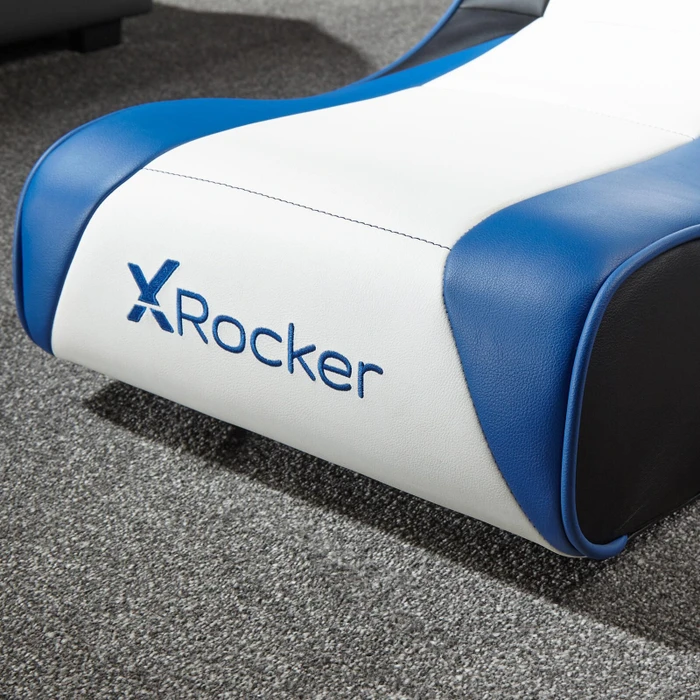 X Rocker Sony Playstation 5 Geist 2.0 Floor Rocker Gaming-Bodensessel für Kinder/Jugendliche, weiß/blau