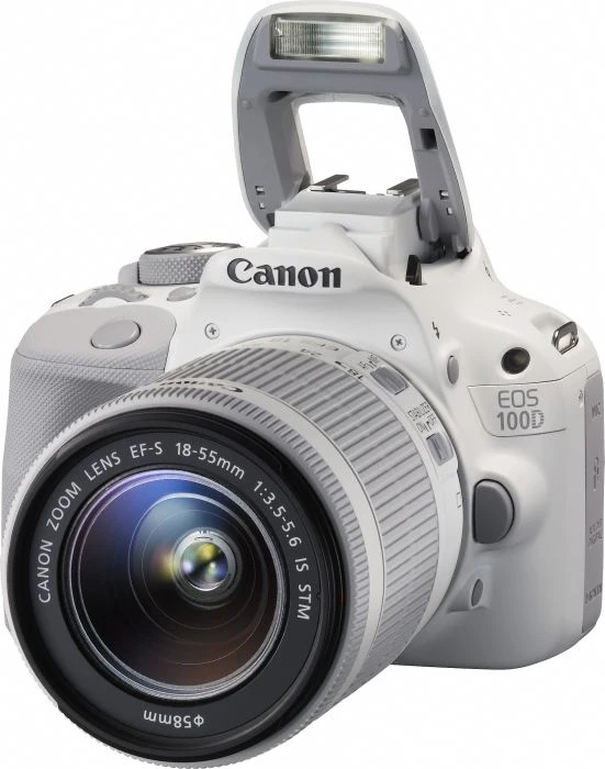 Canon EOS 100D weiß mit Objektiv EF-S 18-55mm 3.5-5.6 IS STM