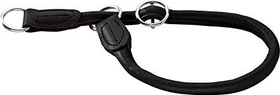Hunter Round & Soft Elk Dressurhalsung, Hundehalsband, Leder, weich, rund, fellschonend, 40 (S-M), schwarz