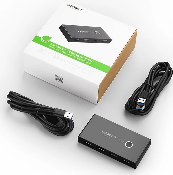 Ugreen USB 3.0 Sharing Switch, 2 In, 4 Out, 4-fach