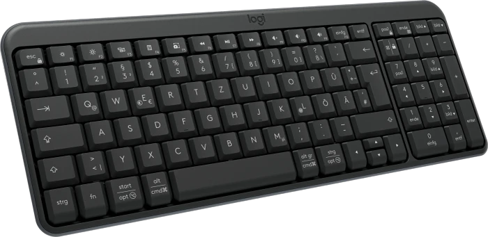 Logitech K250 Compact Wireless Keyboard, Graphite, Bluetooth, DE