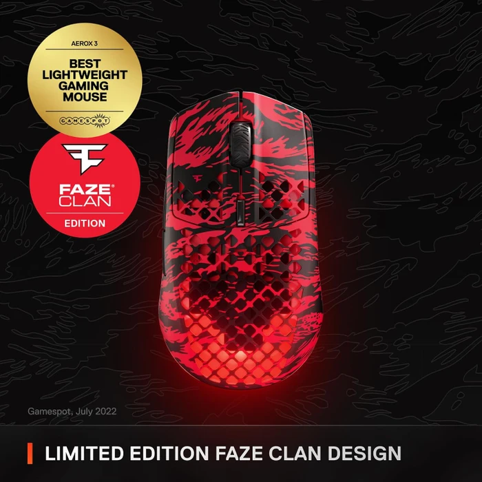 SteelSeries Aerox 3 Wireless FaZe Clan Edition, rot/schwarz, USB