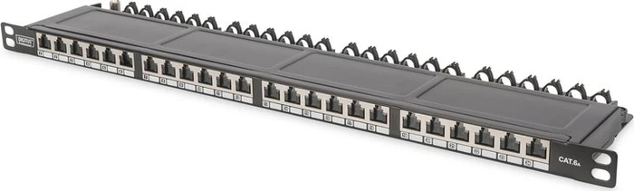 Digitus Professional 24-Port Patchpanel inkl. LSA-Anschlusstechnik 24er-Pack, 19", 0.5HE, schwarz