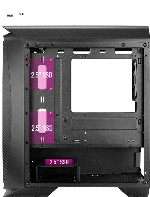 AeroCool Aero One Mini Frost, schwarz, Glasfenster
