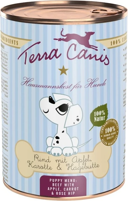 Terra Canis Welpe Rind mit Apfel, Karotte und Hagebutte, 400g