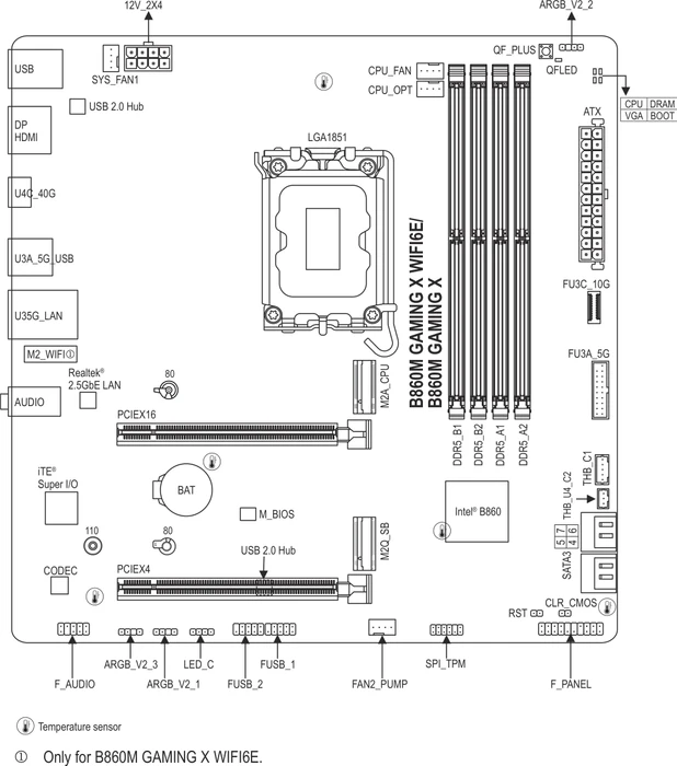 GIGABYTE B860M Gaming X WIFI6E (Intel 1851)