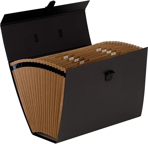 Fellowes Bankers Box System Dokumentenmappe 362x250x124mm, 19 Fächer, schwarz/braun