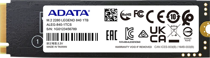ADATA LEGEND 840 1TB, M.2 2280 / M-Key / PCIe 4.0 x4, Kühlkörper
