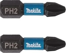 Makita Impact Black Kreuzschlitz Bit 1/4", PH2x25mm, 2 Stück