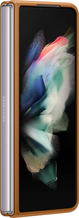 Samsung Leather Cover für Galaxy Z Fold 3 5G Camel