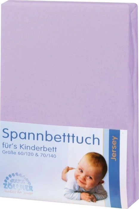 Julius Zöllner Spannleintuch für Wiege/Stubenwagen Jersey 40x90cm flieder